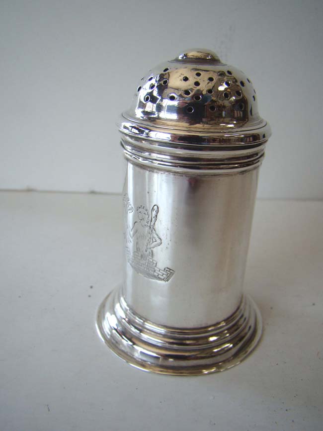A George II Silver Pepper Caster, maker J C?, London 1729 — image 3